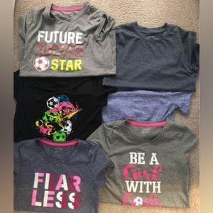 (ALL 6 SHIRTS) Girls size medium athletic shirt sleeve shirts